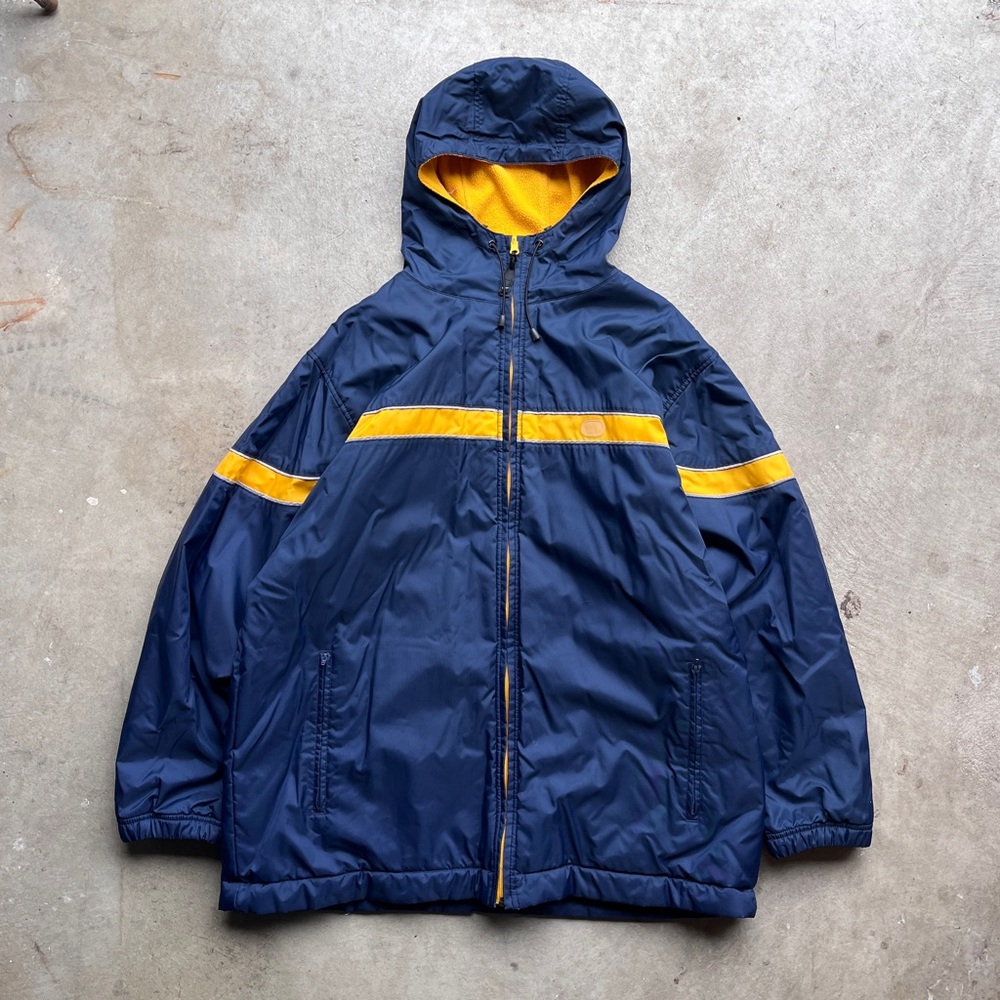 Vintage Y2K Nike Navy Yellow Reversible Zip-Up Jacket